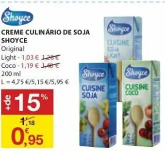 Creme Culinário de Soja Shoyce 200ml