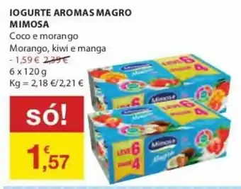 E.Leclerc Iogurte Aromas Magros Mimosa 6x120g promoção
