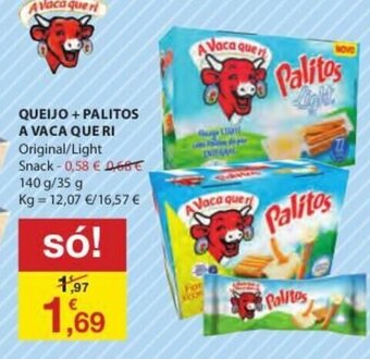 E.Leclerc Queijo + Palitos a Vaca Que Ri 140g/35g promoção