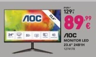 Radio Popular Aoc Monitor Led 23.6" promoção