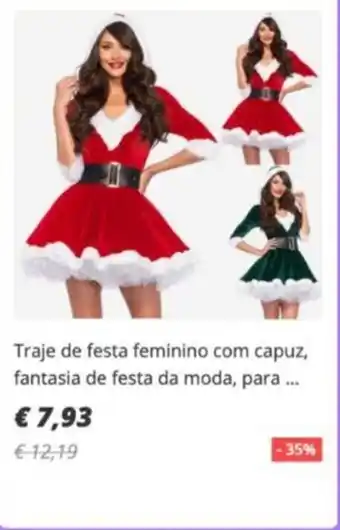 Traje de Festa Feminino com capuz, fantasia de Festa da moda