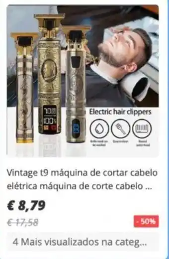 Vintage t9 Maquina de Cortar Cabelo Eletrica maquina de Corte Cabelo