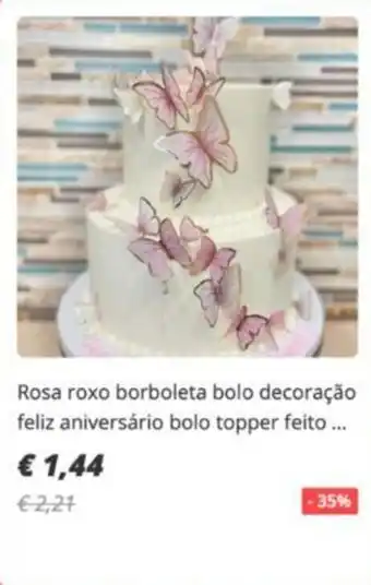 AliExpress Rosa roxo Borboleta Bolo Decoracao Feliz promoção