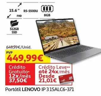 Auchan Portátil lenovo promoção