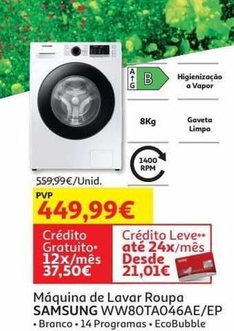 Auchan Máquina de lavar roupa samsung promoção