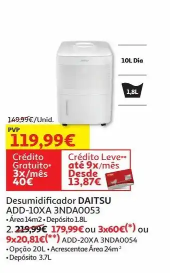 Auchan Desumidificador daitsu promoção