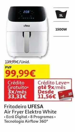 Auchan Fritadeira ufesa air fryer promoção