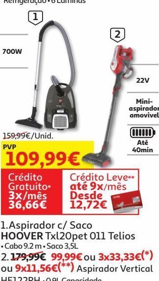 Auchan Aspirador com saco hoover promoção