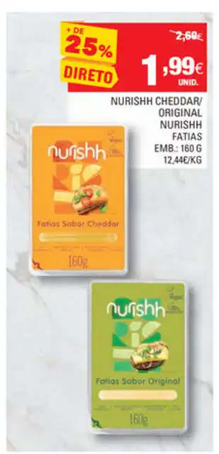 Continente Nurishh Cheddar/Original Nurishh Fatias 160g promoção