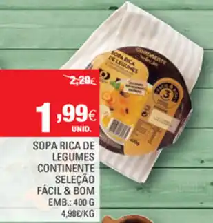 Continente Sopa Rica de Legumes Continente 400g promoção