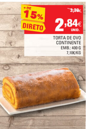 Continente Torta de Ovo Continente 400g promoção