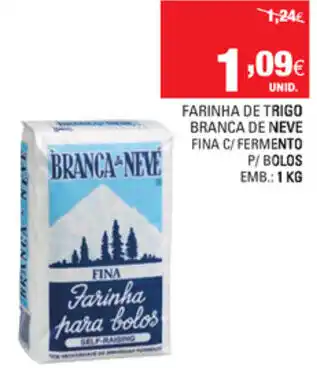 Continente Farinha de Trigo Branca de Neve FIna C/ Fermento P/Bolos 1kg promoção
