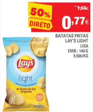 Continente Batatas Fritas Lay's Light Lisa 140g promoção