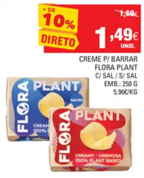 Continente Creme P/Barrar Flora Plant 250g promoção