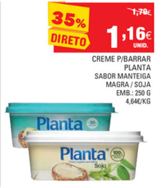 Continente Creme P/Barrar Planta 250g promoção