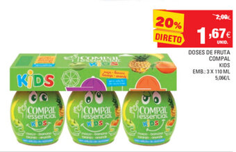 Continente Doses de Fruta Compal Kids 3x110ml promoção