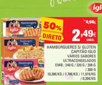 Hambúrguere S/Glúten Capitão Iglo 240g/ 320g/ 208g/ 300g