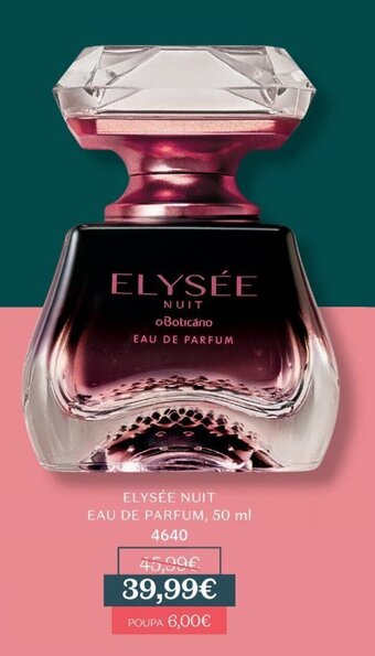 O Boticário Elysee Nuit Eau de Parfum 50ml promoção