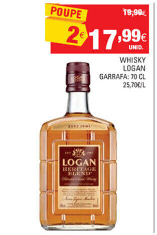 Continente Whisky Logan 70cl promoção