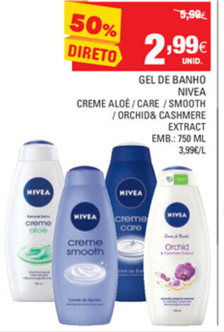 Gel de Banho Nivea 750ml
