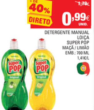 Continente Detergente Manual Loiça Super Pop 700ml promoção