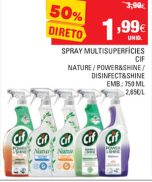 Continente Spray Multisuperfícies Cif 750ml promoção
