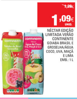 Continente Néctar Edição Limitada Verão Continente 1L promoção