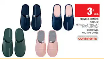 Continente Chinelo Quarto Adulto promoção