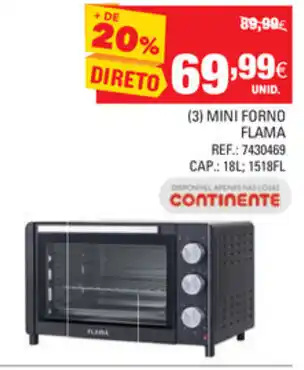 Continente Mini Forno Flama promoção
