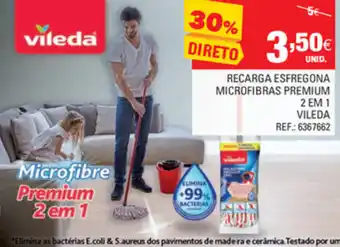 Continente Recarga Esfregona Microfibras Premium 2 em 1 Vileda promoção