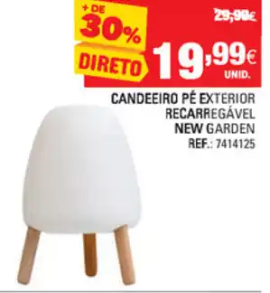 Continente Candeeiro Pé Exterior Recarregável New Garden promoção