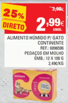 Continente Alimento Húmido P/Gato Continente 12x100g promoção