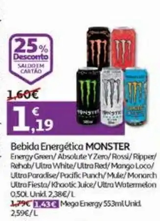 Auchan Bebida energetica monster energy promoção