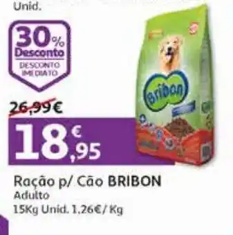 Ração p/ cão bribon adulto 15kg