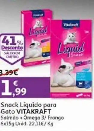 Auchan Snack gato liquido vitakraft promoção