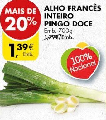 Pingo Doce Alho Francês Inteiro Pingo Doce 700g promoção