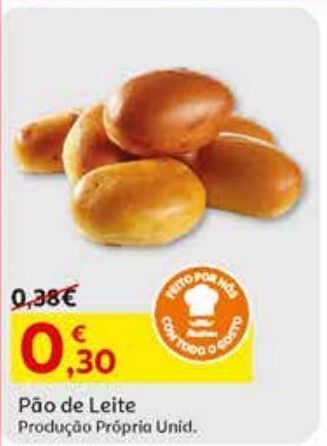 Auchan Pão de leite 50g produção própria promoção