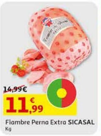 Auchan Fiambre perna extra sicasal kg promoção