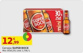 Auchan Cerveja super bock mini 30x0.25l promoção