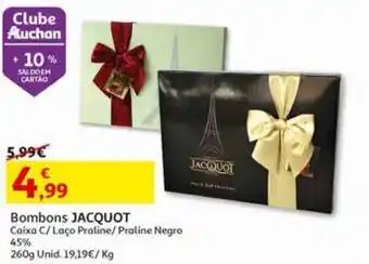 Auchan Bombons praline jacquot cx c/ laço 260 g promoção