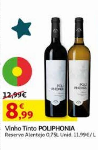 Auchan Vinho tinto poliphonia promoção