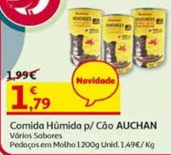 Comida húmida p/cão auchan pedaços molho frango 1200g