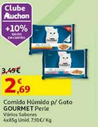 Auchan Comida húmida gato gourmet promoção