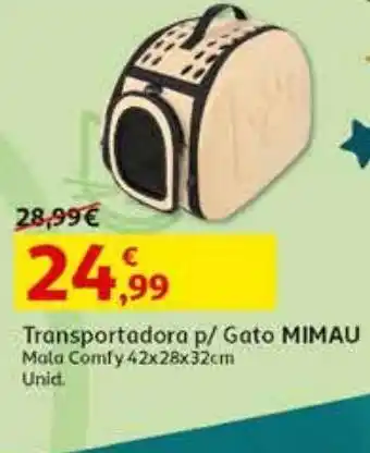 Auchan Transportadora gato mimau mala comfy 42x28x32cm promoção