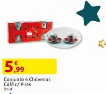 Auchan Conjunto 4 chávenas café c/ pires promoção
