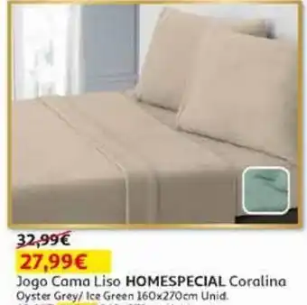 Jogo cama coralina homespecial oyster grey 160x270 liso