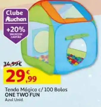 Auchan Tenda magica one two fun 100 bolas azul promoção
