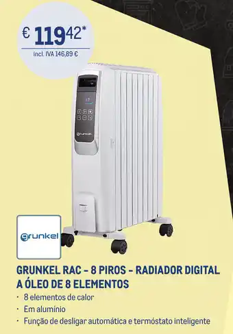Makro Grunkel RAC - 8 piros - Radiador digital a óleo de 8 elementos promoção