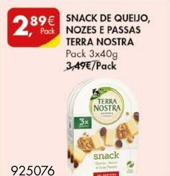 Pingo Doce Snack de Queijo, Nozes e Passas Terra Nostra 3x40g promoção