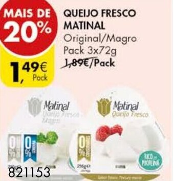 Pingo Doce Queijo Fresco Matinal 3x72g promoção
